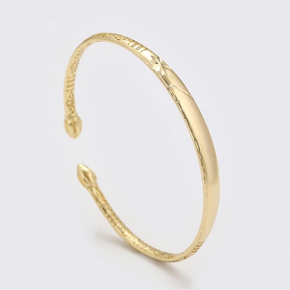 Gold Indian Bangle Bracelet 14k Gold Plated - Picture 3 of 10